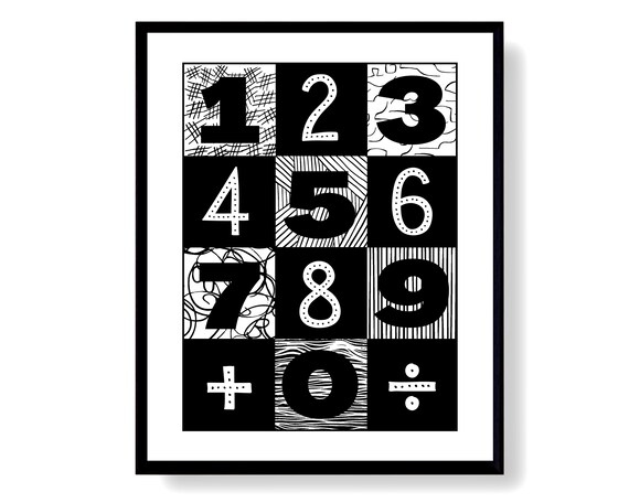 Numbers Print Abstract Art Math Poster Instant Download - Etsy