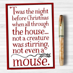Twas die Nacht vor Weihnachten Maus Karte druckbare digitale herunterladbare
