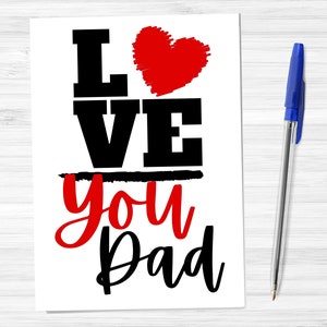 Biglietto di auguri per il compleanno del papà, stampabile, felice festa del papà, ti amo, il miglior papà di sempre, penso a te, scaricabile