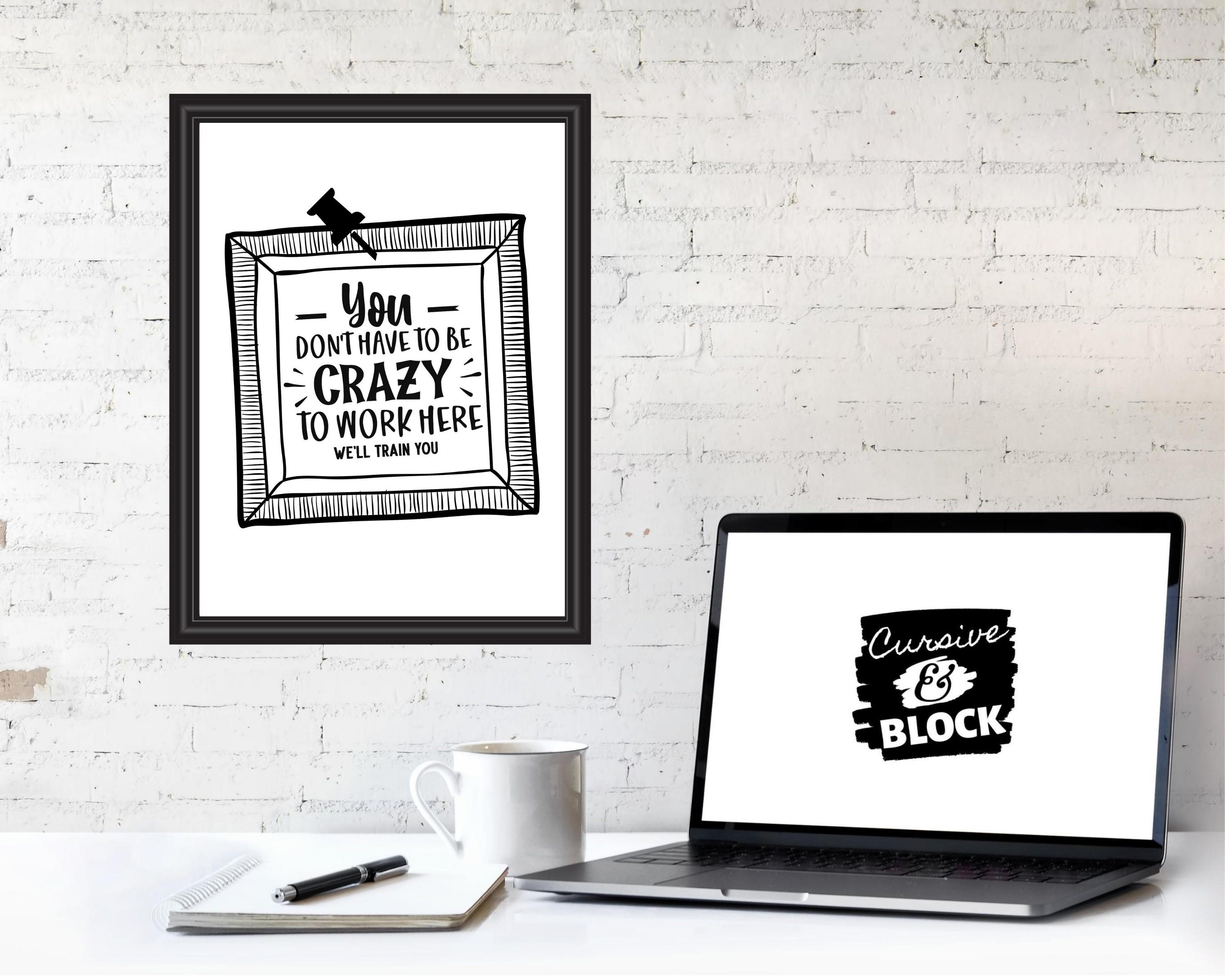 Printable Funny Office Wall Art Sign Quirky Sarcasm Work From Etsy