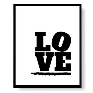 Modern Wall Decor Love Sign Word Art Printable, Minimalist Poster Typography Print Download