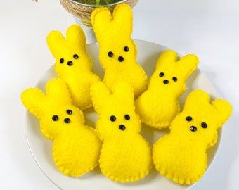 Peeps Bunny Felt Ornaments, Easter peeps decorations, Felt Easter Candy Peeps, Easter Bunny Felt Ornaments, Easter Ornaments, Spring Bunny