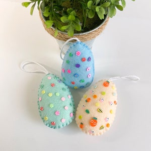 Easter eggs Ornaments, Felt Easter eggs ornaments, Easter decorations, Felt stuffed Eggs ornaments, felted Easter eggs, Easter tree felt