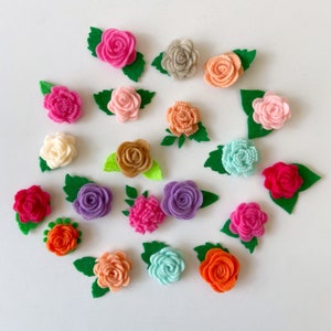 カラフルなフェルトの花、フェルトの花のアップリケ、DIYフェルトの花、フェルトの花、スクラップブッキング用の花、すぐに使える花20個セット