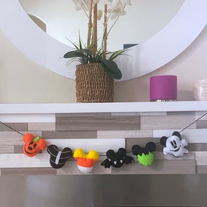 Halloween Mickey Mouse Felt Garland, Halloween Party Decorations, Halloween Mickey felt banner, Halloween Mickey inspired felt garland image 8