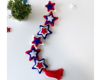 4th of July Felt Door Hanging, 4th of July stars Wall Hanging, 4th of July decorations, Felt Stars Hanging, Patriotic Felt Door Banner