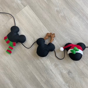 Christmas Mickey Mouse inspired felt banner,  Christmas Party Decorations, Christmas Mickey Mouse garland, Christmas Mickey felt garland