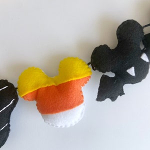 Halloween Mickey Mouse Felt Garland, Halloween Party Decorations, Halloween Mickey felt banner, Halloween Mickey inspired felt garland image 3