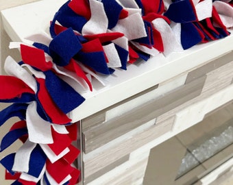 4th of July Felt Garland Red White and Blue Felt Decor 4th of July Inspired Garland America Felt Decorations 4th of July Themed Banner