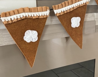 Thanksgiving Pumpkin Pie Felt Garland, Thanksgiving Table Decorations, Fall Felt Banner, Fall Autumn Pumpkin Decor, Felt Mantle Decor