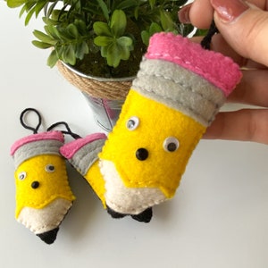 Viltpotlood ornament, leraar cadeau ornament, vilt ornamenten, leraar geschenken, terug naar school ornamenten, terug naar school gunsten