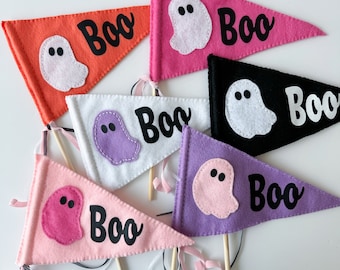 Halloween Boo Felt Flag, Felt Halloween Pennant, Ghost Felt Pennant, Halloween Party Decor, Halloween Boo Basket Filler, Halloween Kids Wand