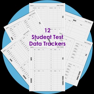 Puede incluir: Doce rastreadores de datos de pruebas de estudiantes imprimibles para materias como ELA, Matemáticas, Ciencias y Estudios Sociales. Cada rastreador tiene un espacio para el nombre del estudiante, las puntuaciones de las pruebas y el porcentaje. Los rastreadores están diseñados para ayudar a los maestros a realizar un seguimiento del progreso de los estudiantes.