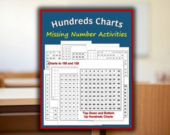 Activités mathématiques à l'élémentaire, tableaux des centaines, nombres manquants, téléchargement numérique, compter jusqu'à 100, outil mathématique, mathématiques pour la maternelle, mathématiques 1re année