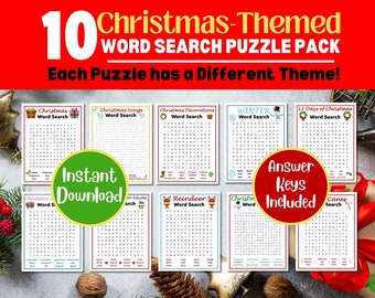 Lot de 10 mots cachés pour Noël