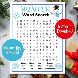 Winter Word Search | Christmas Word Search
