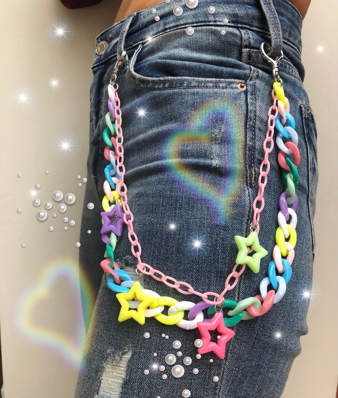 murakami belt rhinestone