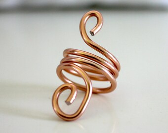 Twisted Handmade Copper Ring | Chunky Wire Rings | Unique Jewelry Gift for Men and Women