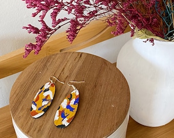 Sustainable Wooden Earrings/ Jewel Tone/ Eco Friendly Gift
