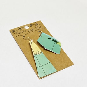 Upcycled Globe Earrings | Great Eco Friendly Ms Frizzle Teacher Gift | Recycled Jewelry