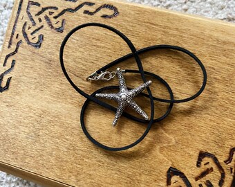 Silver Starfish Charm Necklace | Cosplay Jewelry| Upcycled Charm Jewelry| Eco Friendly Beach Gift | TWO LENGTHS AVAILABLE