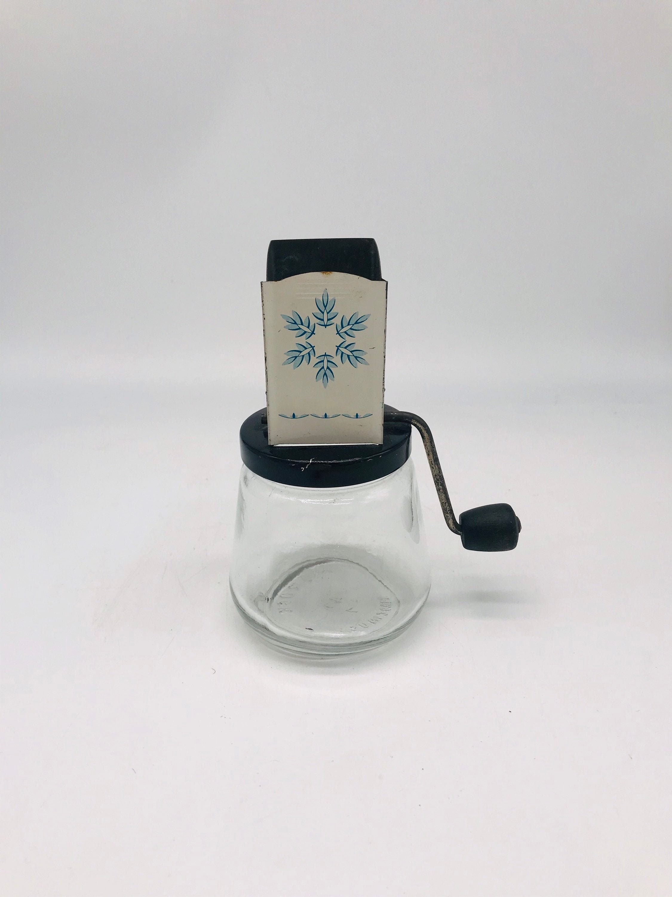 1960s Vintage Glass Nut Chopper Nut Chopper Blue and White Etsy