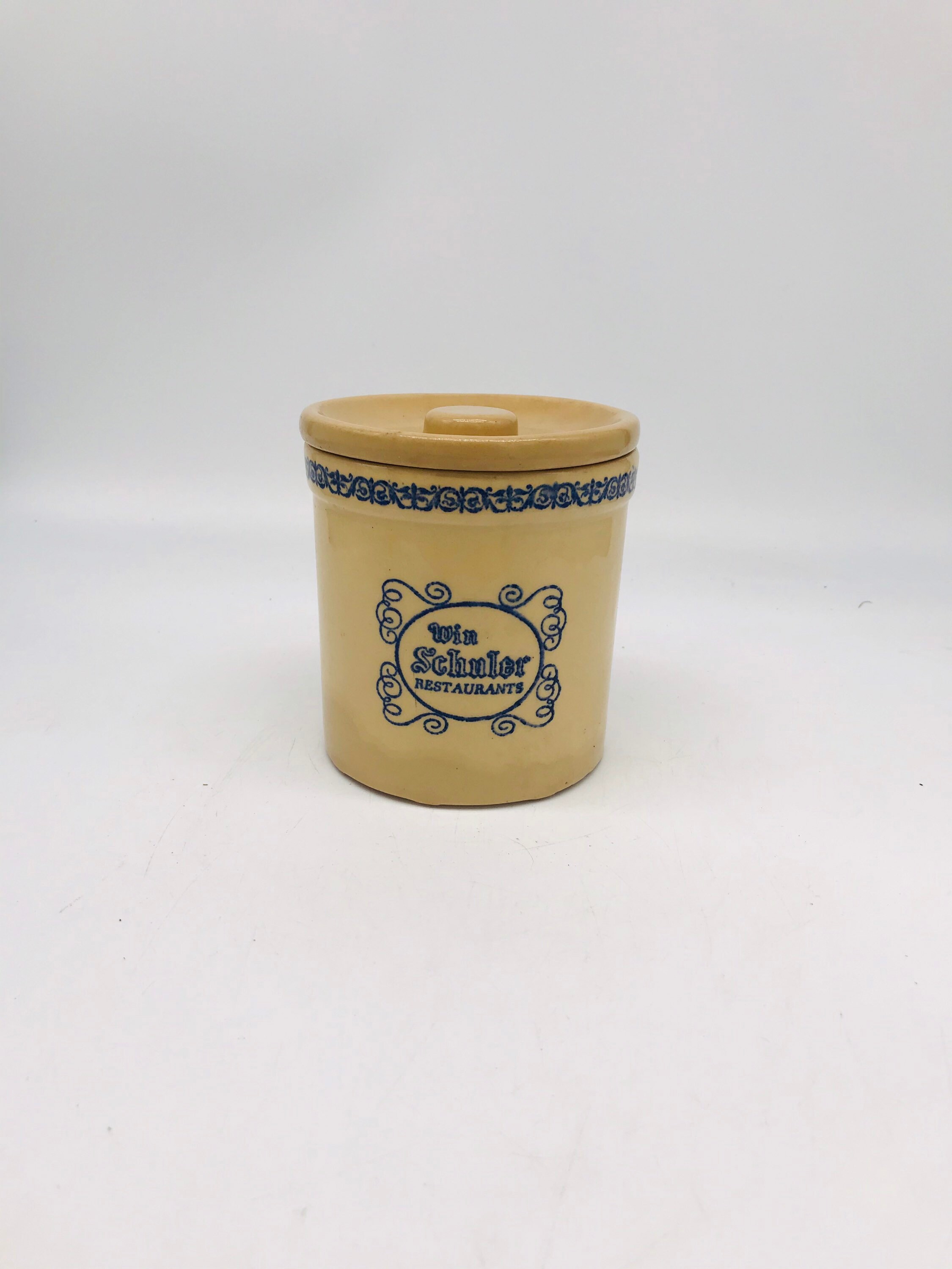 Win Schuler Restaurant Crock Vintage off White Stoneware Crock Etsy