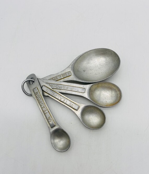 Vintage Metal Measuring Spoon Set - 1 Tablespoon and 1, 1/2 & 1/4 Teaspoon