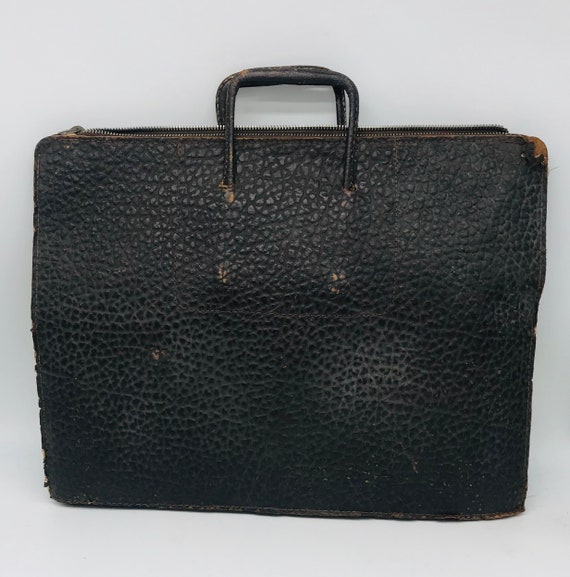 Vintage Leather Briefcase Tote bag Etsy