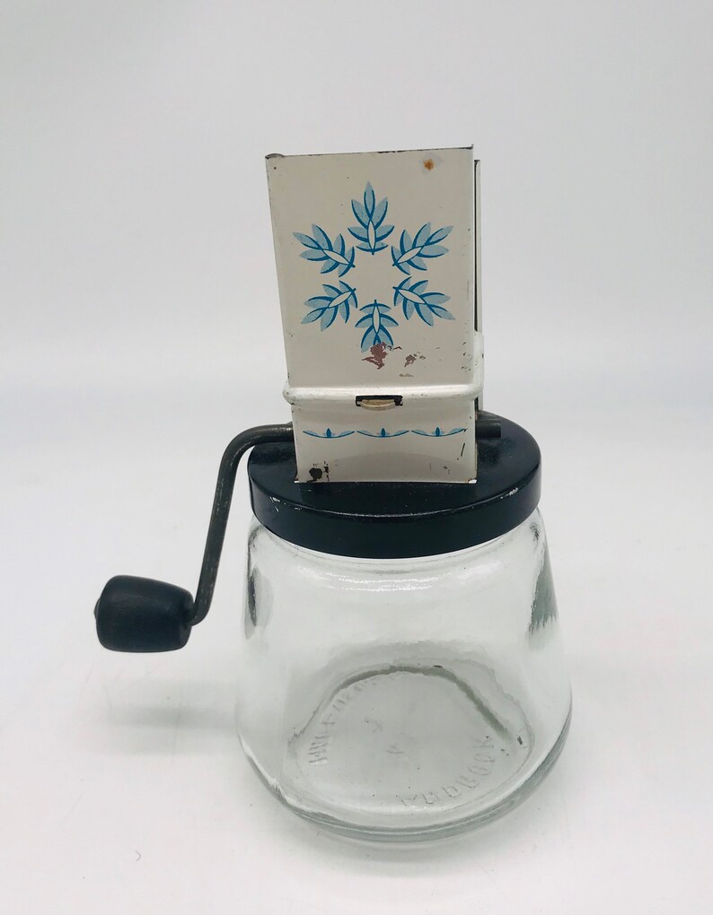 1960s Vintage Glass Nut Chopper Nut Chopper Blue and White Etsy