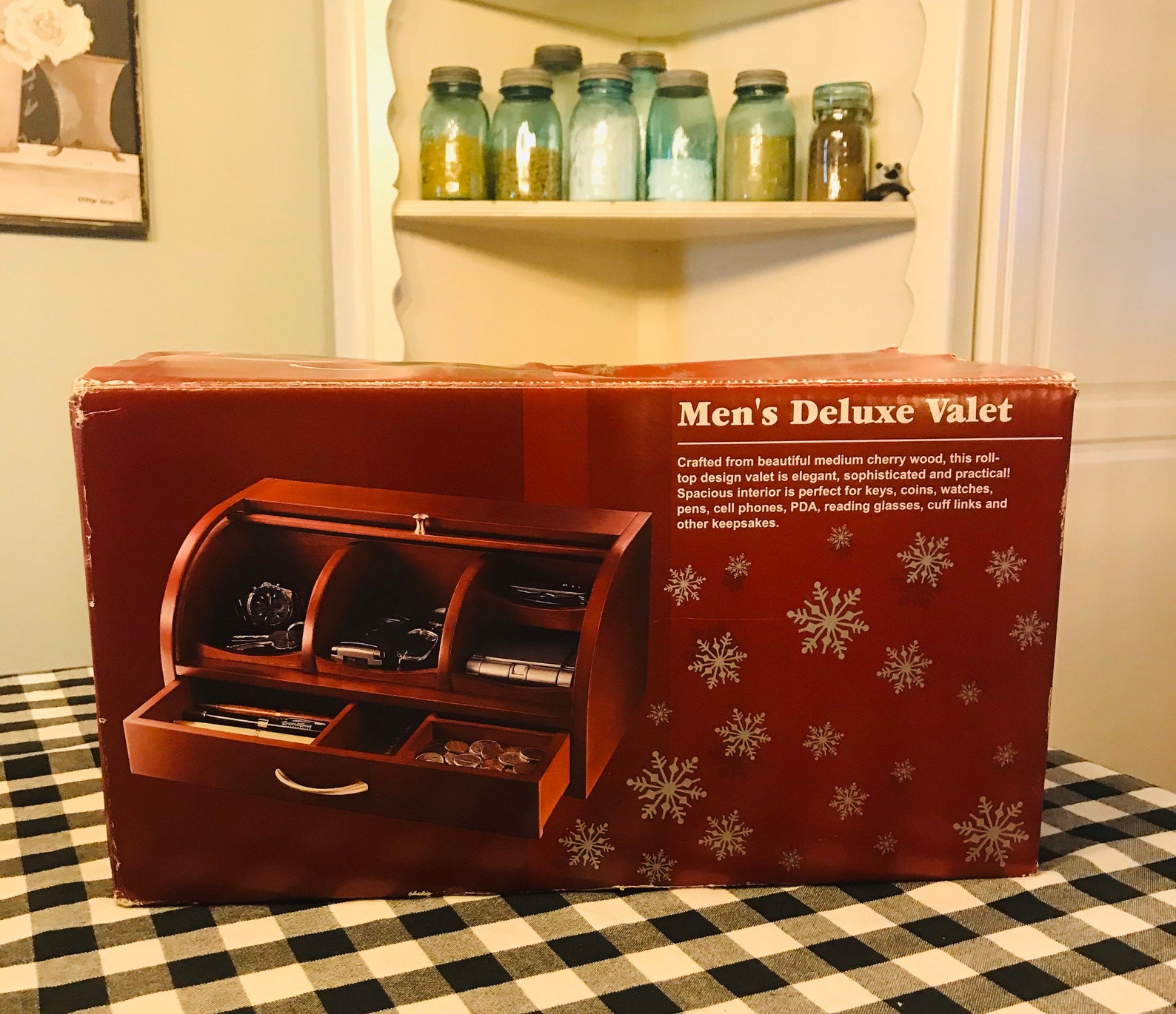 Mens Deluxe Valet Box Cherry Wood Etsy