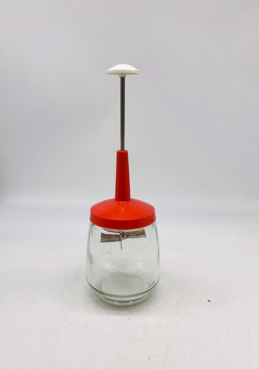 Vintage Glass Nut Chopper Nut Chopper Red Lid. 1960s Etsy