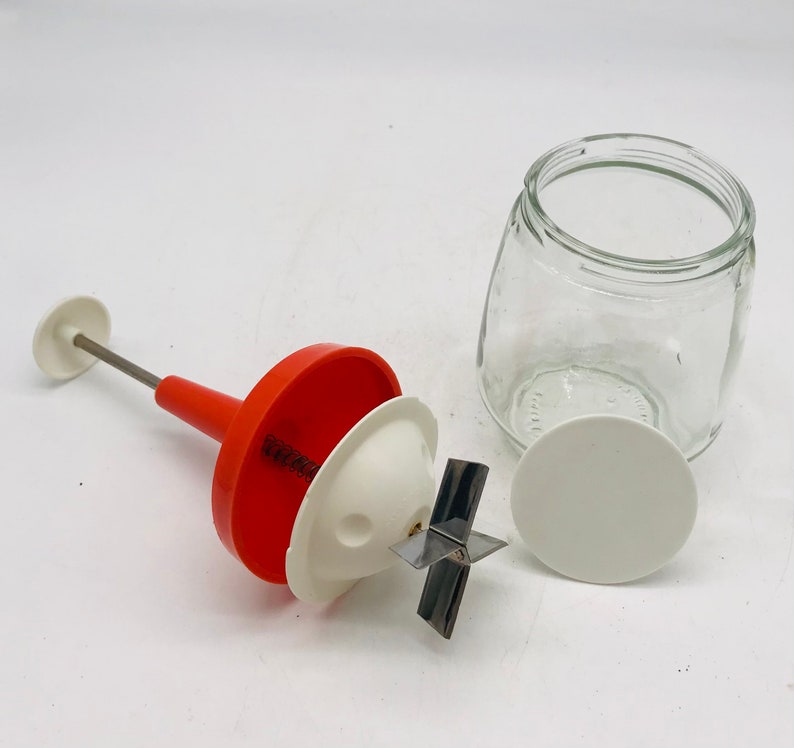 1960s Vintage Glass Nut Chopper Nut Chopper Red Lid Etsy