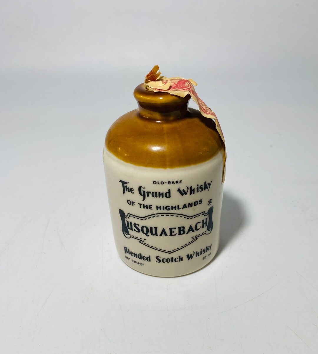 Vintage Stoneware Jug With Handle old Rare the Grand Whiskey / Whiskey