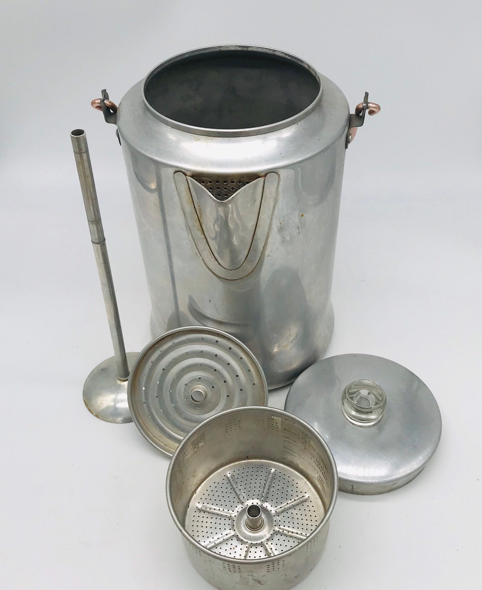 Vintage Aluminum Coffee Pot Rustic Coffee Pot Primitive Etsy