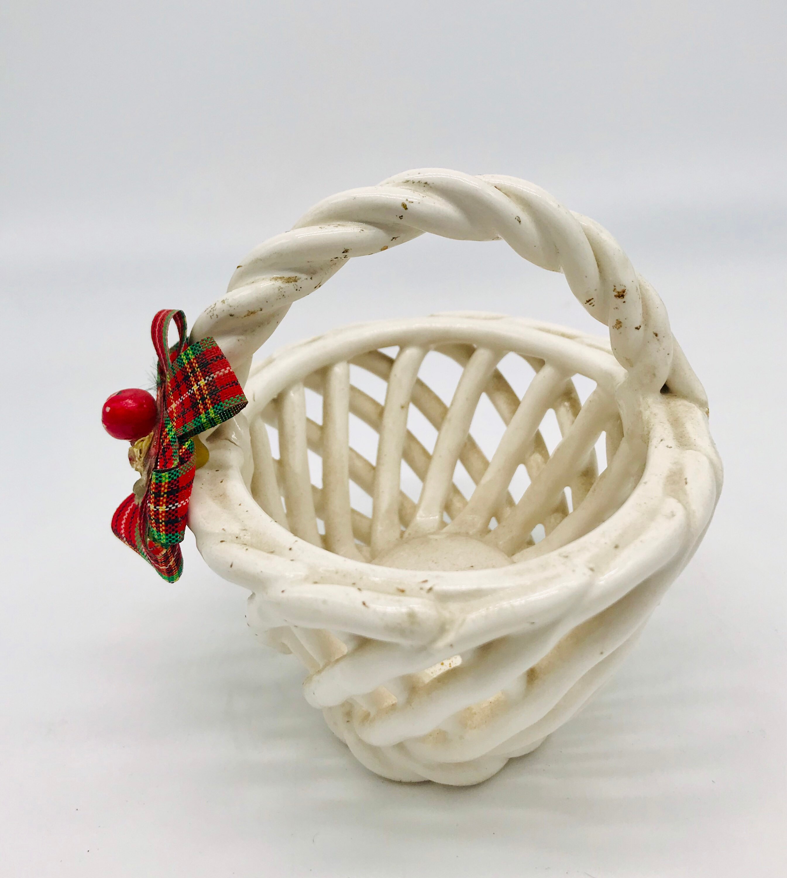 Plato de la canasta blanca baratijas joyería plato de | Etsy