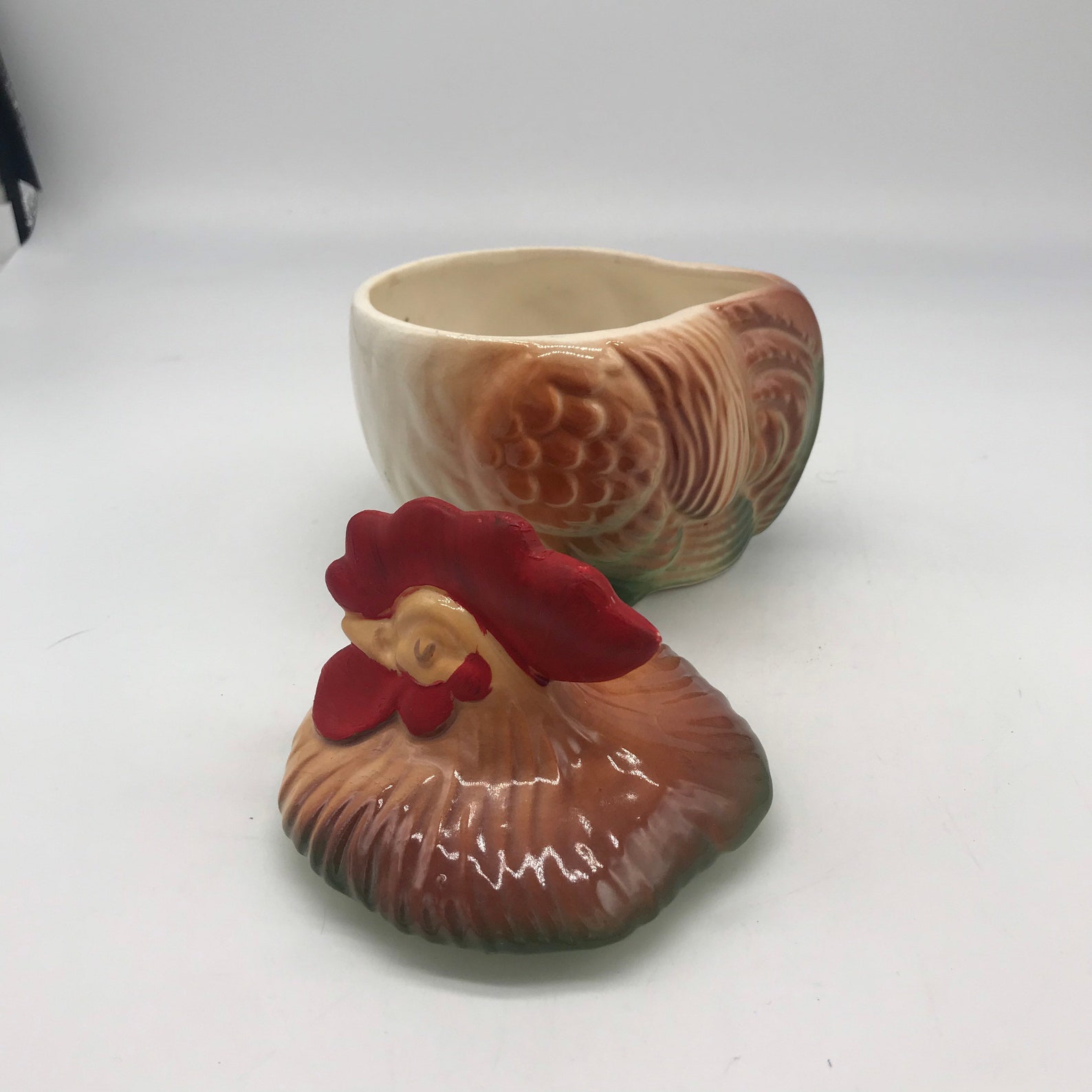 Vintage Rooster Ceramic Dish Rooster Container Sugar Bowl Etsy