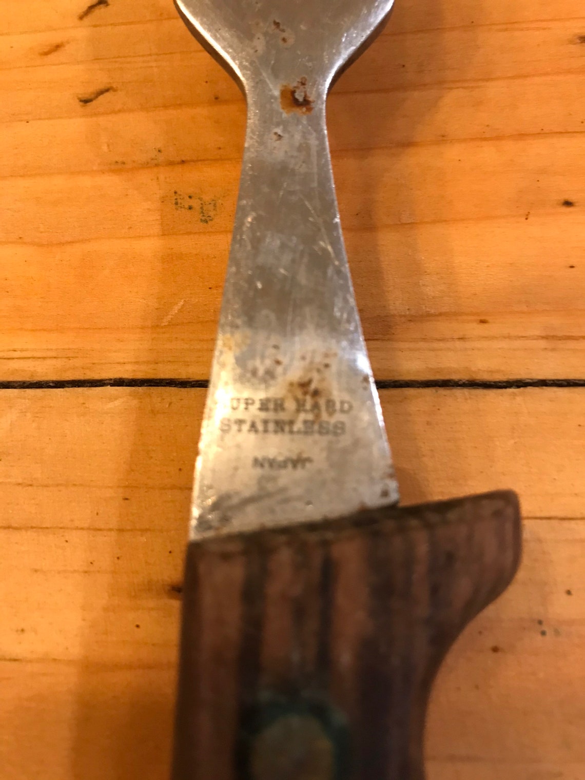 Vintage Wooden Handle Kitchen Fork Utensils Fork Two Prongs Etsy