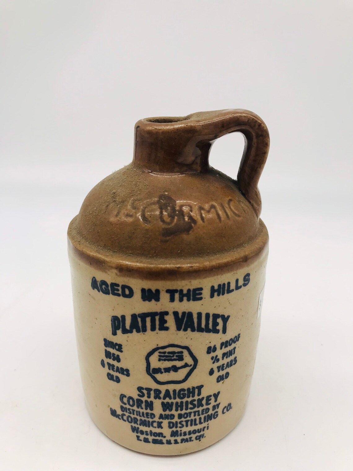 Vintage Stoneware Corn Whiskey Jug with Handle. Platte Valley Etsy