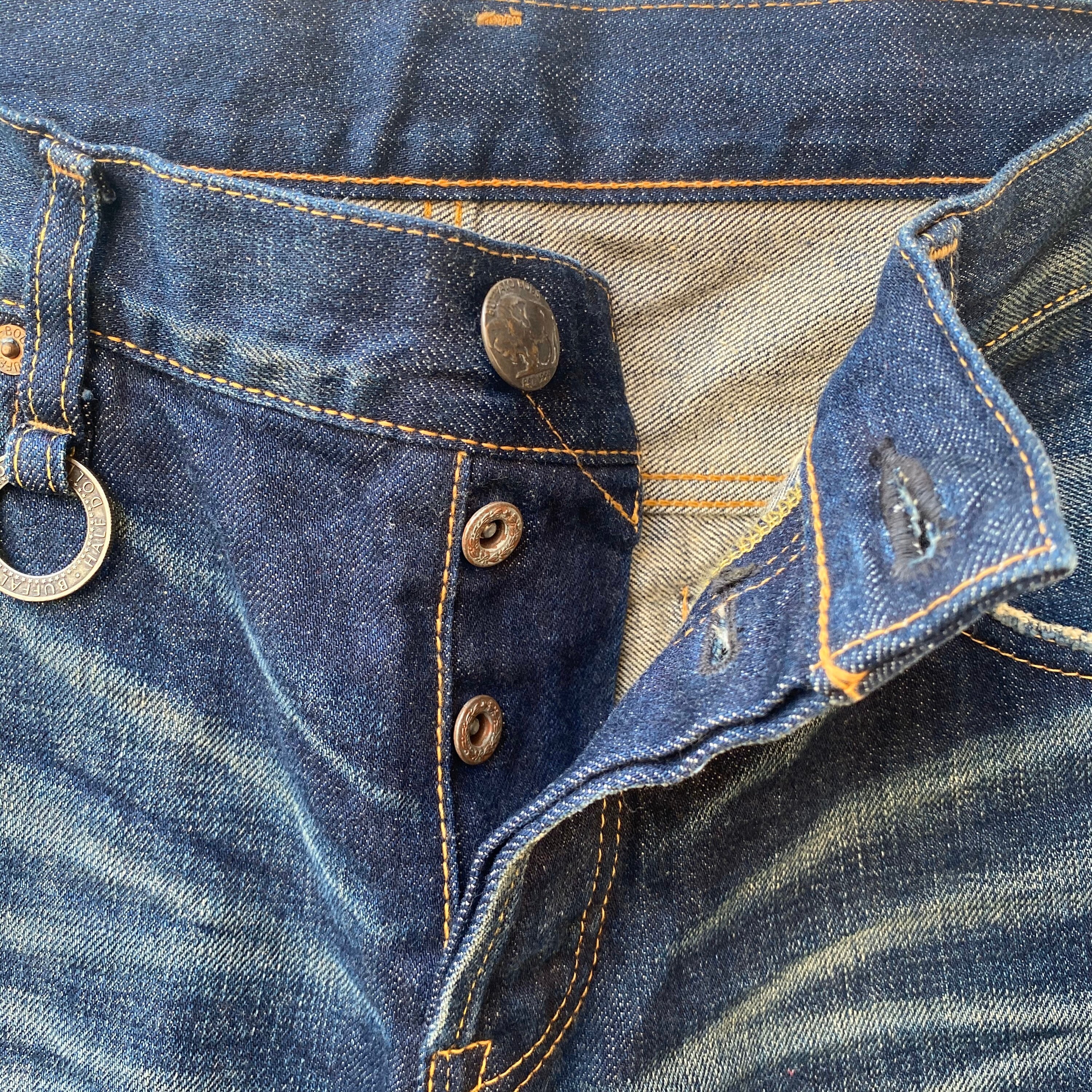Vintage Buffalo Bobs Distressed Denim Faded Style Design Vintage Buffalo Bobs Distressed Denim Faded Style Design