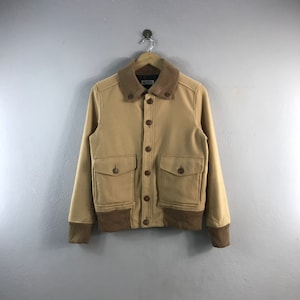 Vintage Pour la Frime Field Light Wool Japanese Brand Style Outfits Fashion Casual Streetwear Outfits Bombers windbreaker jacket Beige M