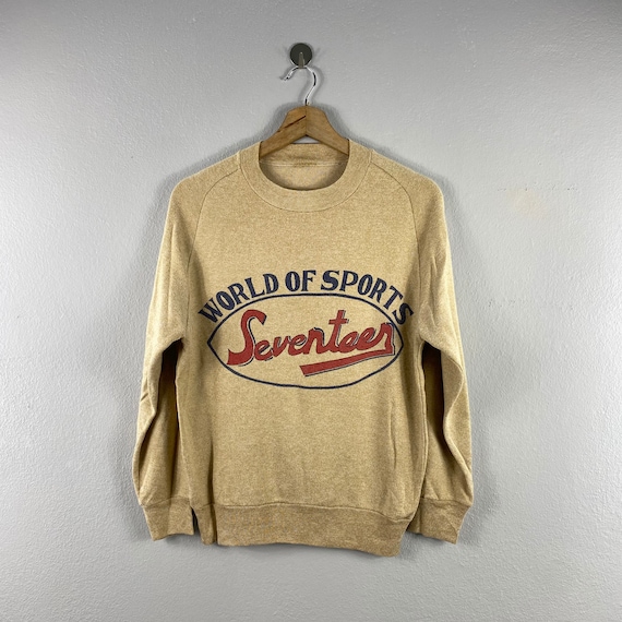 Buy Vintage 70s World of Sports Seventeen Design Casual Style Menswear  Sportswear American Sweater Outfits Sweatshirt Crewneck Brown Small Online  in India 