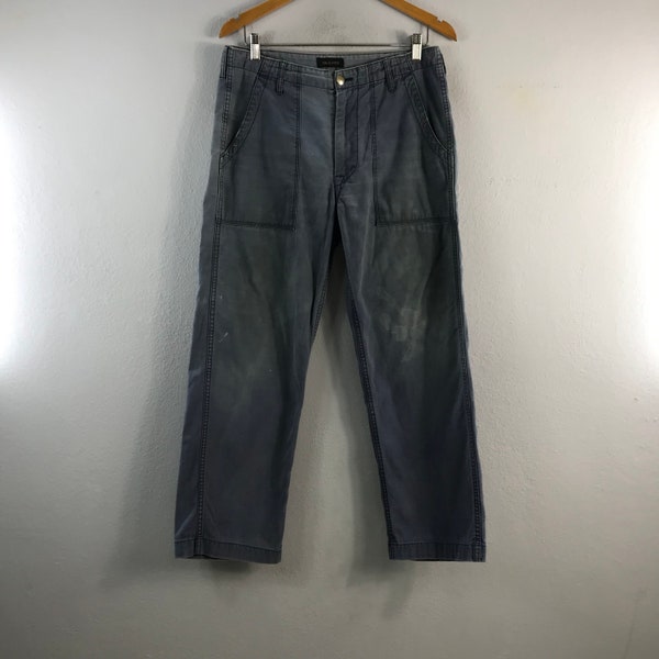 Vintage Delicious Japan Baker délavé boucle arrière style vêtements de travail pour hommes tenues coupe droite pantalons de marque japonaise bleu W32x28