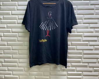 Vintage 80s Saltimbanco Cirque De Soleil Music Artist Album Circus Chapiteau Rio Di Janeiro Concert rock Band Top tees tshirt black large