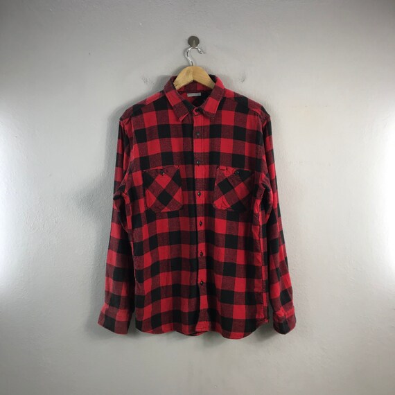 Vintage 1990s Checkered Board Japanese Brand Casual Tartan Style Streetwear Flannel Outfits Shirt Fashion Oxford Buttondown Red Xlarge Etsy UK