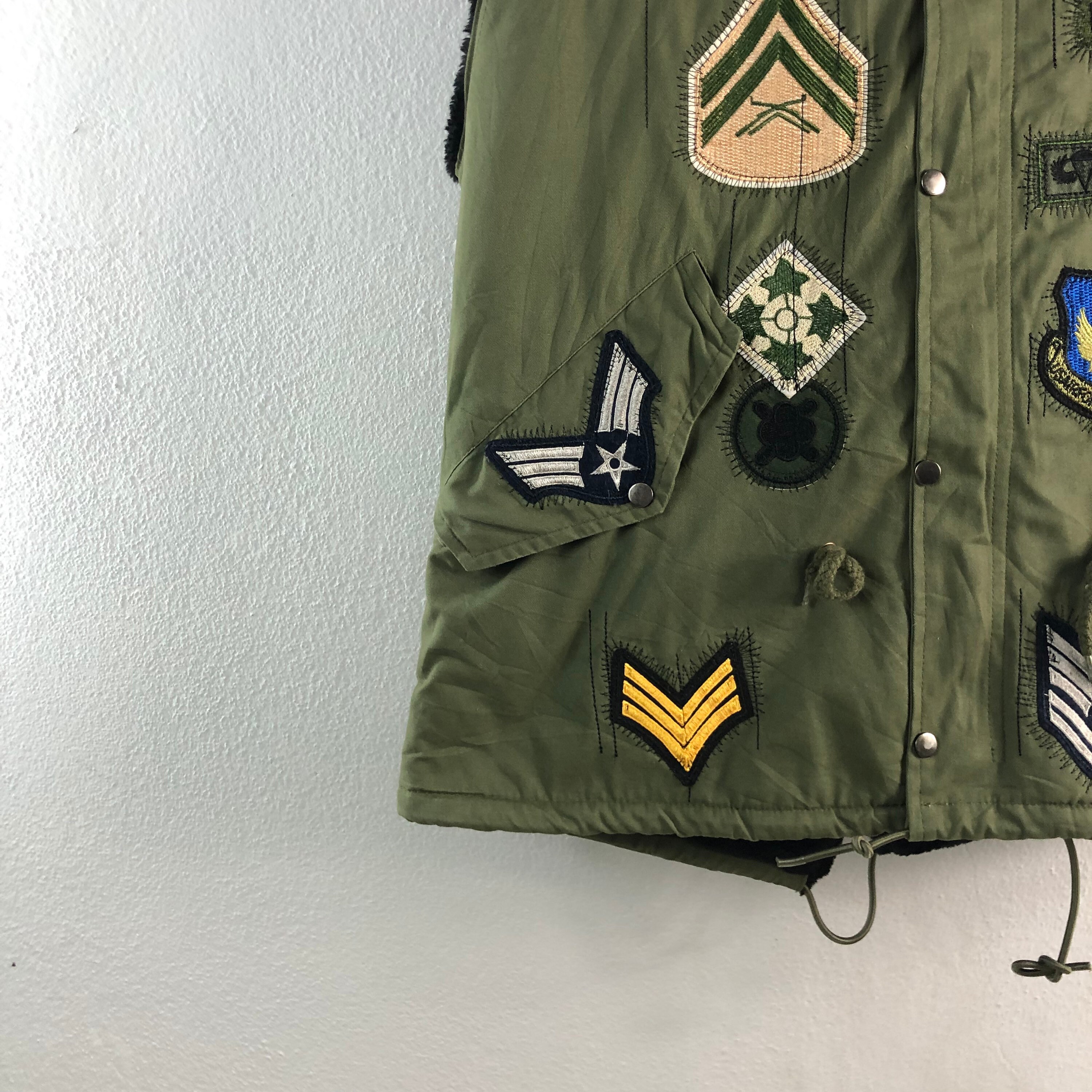 Us Army Style Patches Miltitary Vintage Mink Fur Hoddie
