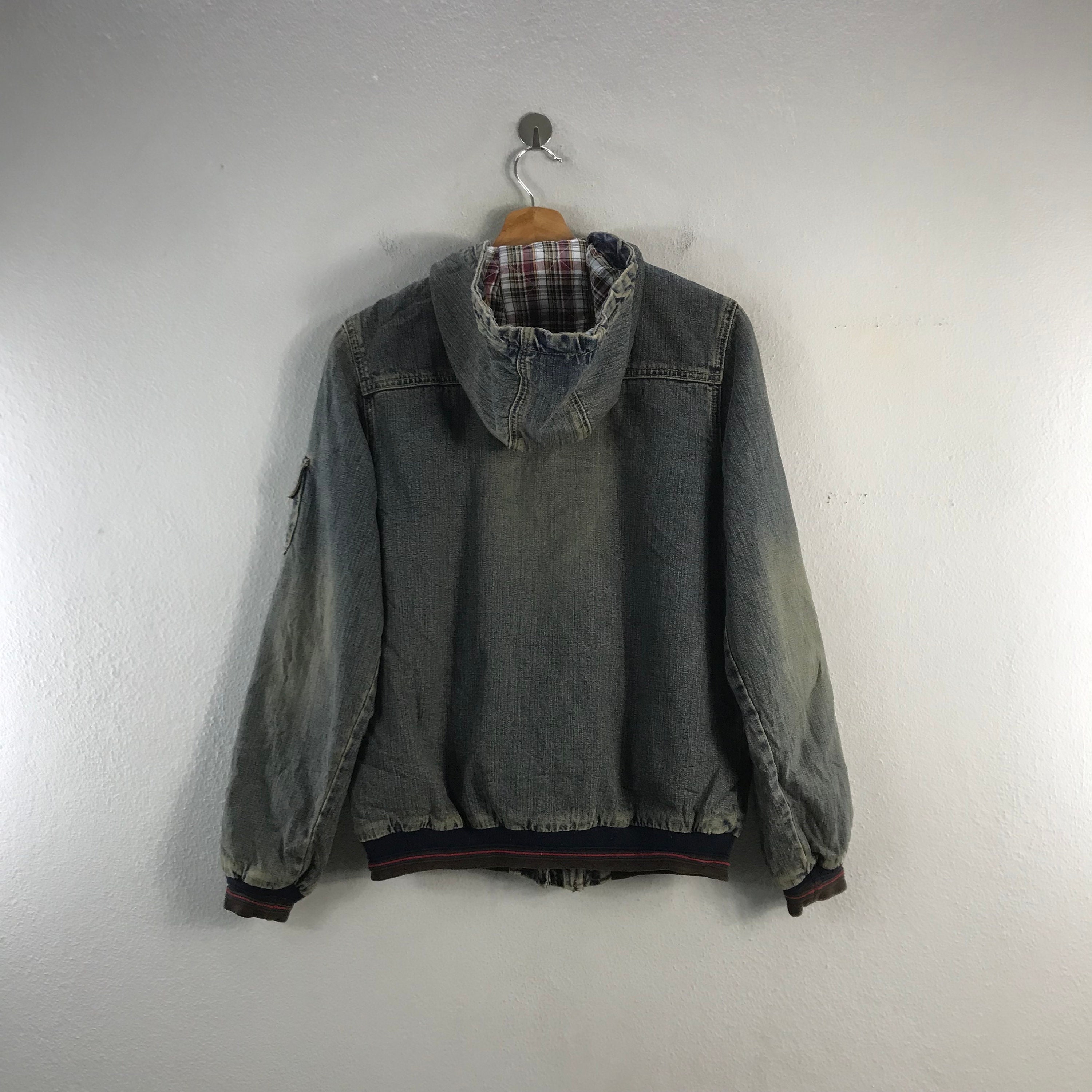 Vintage 1990s Denim Quilted Womens Japanese Brand Rugged