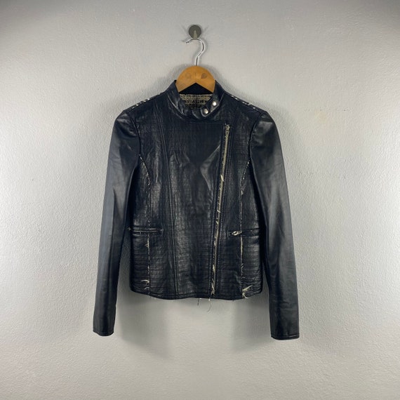 Sisley leather jacket cheap