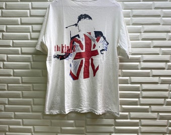 Vintage 90s The Kinks Japan Tour English Rock N Roll Music Album Mods British Concert Tour Band Outfits Design Top tees tshirt White Xlarge