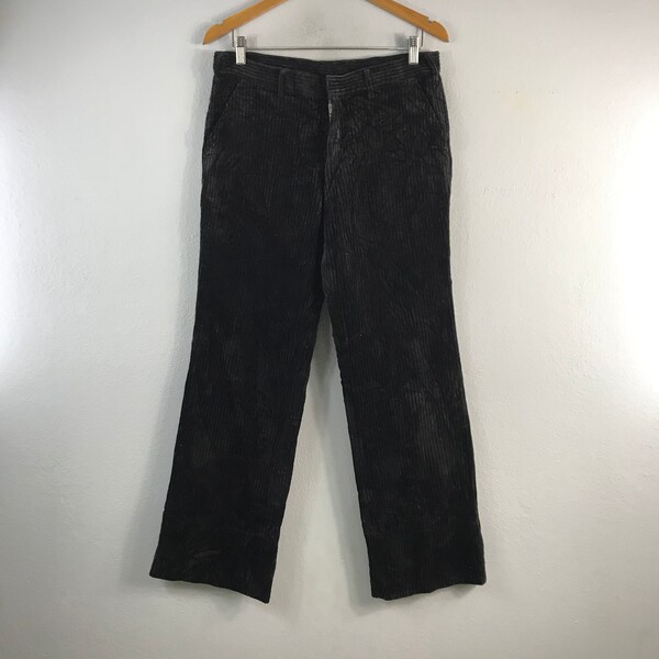 ETON FIRENZE One-tuck Corduroy Pants for Men, W36 equivalent unclear Khaki type Vintage Second Hand